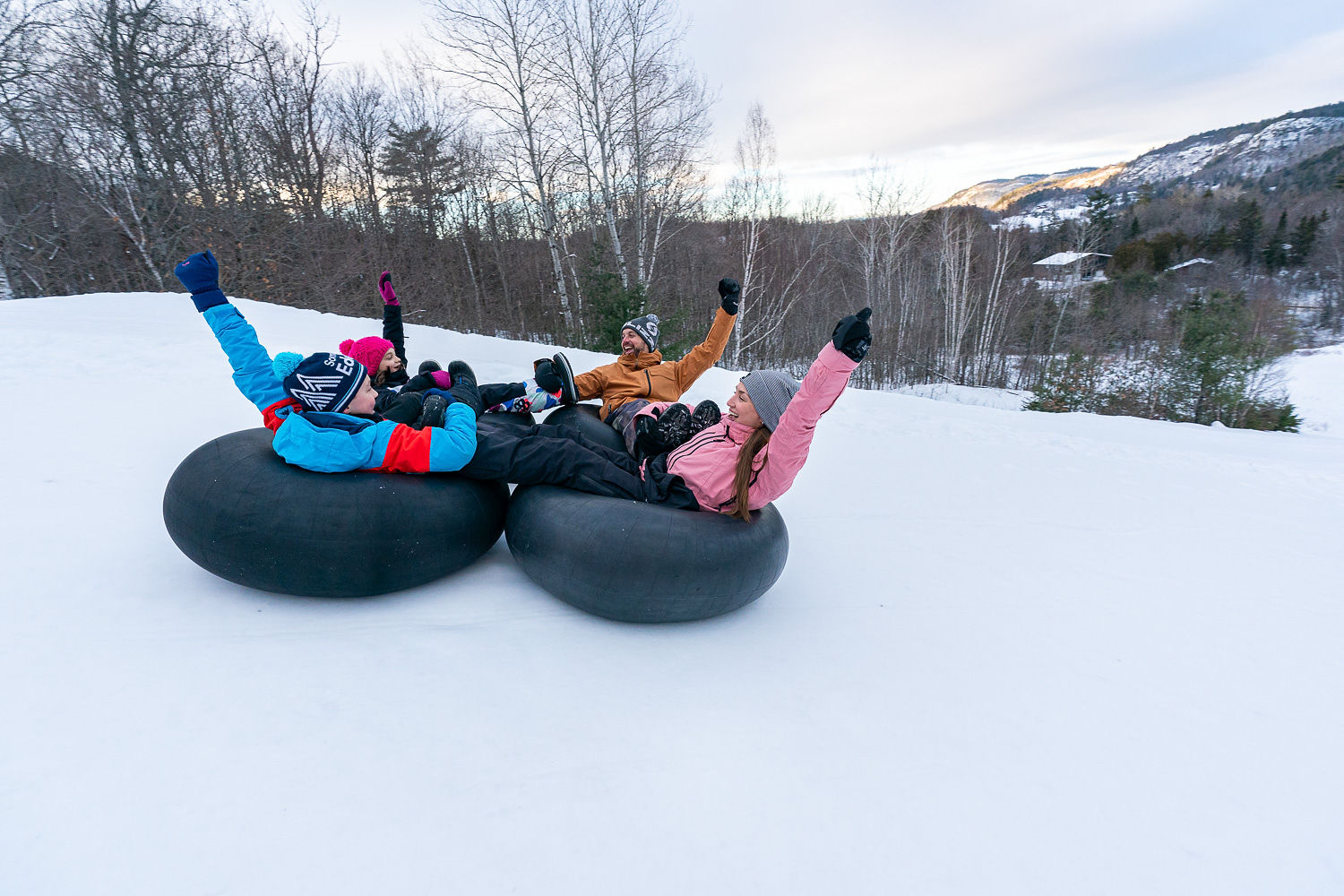Sommet Edelweiss Glissades Sur Tube Descente Groupe