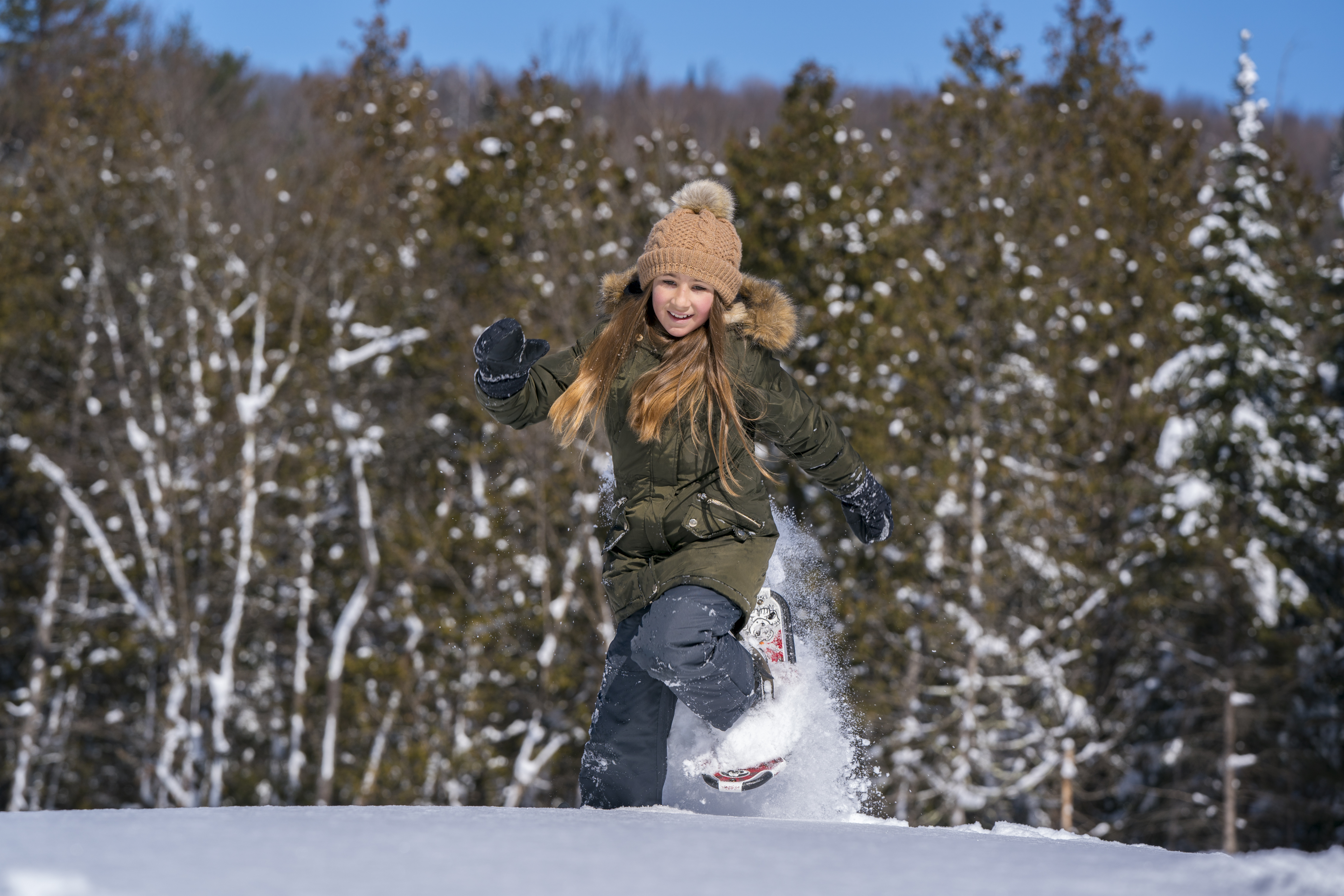 Sommet Morin Heights Camping Cabine Hiver Raquette Bonheur Sourire