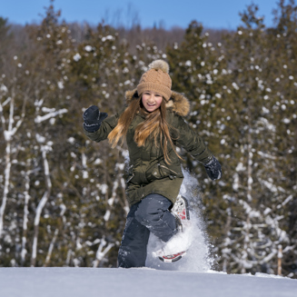 Sommet Morin Heights Camping Cabine Hiver Raquette Bonheur Sourire