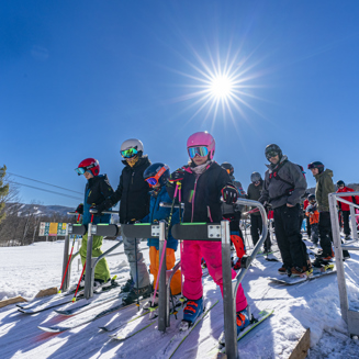 Sommets Gabriel Ski Remontee Attente Meilleur Hiver Neige Laurentides File