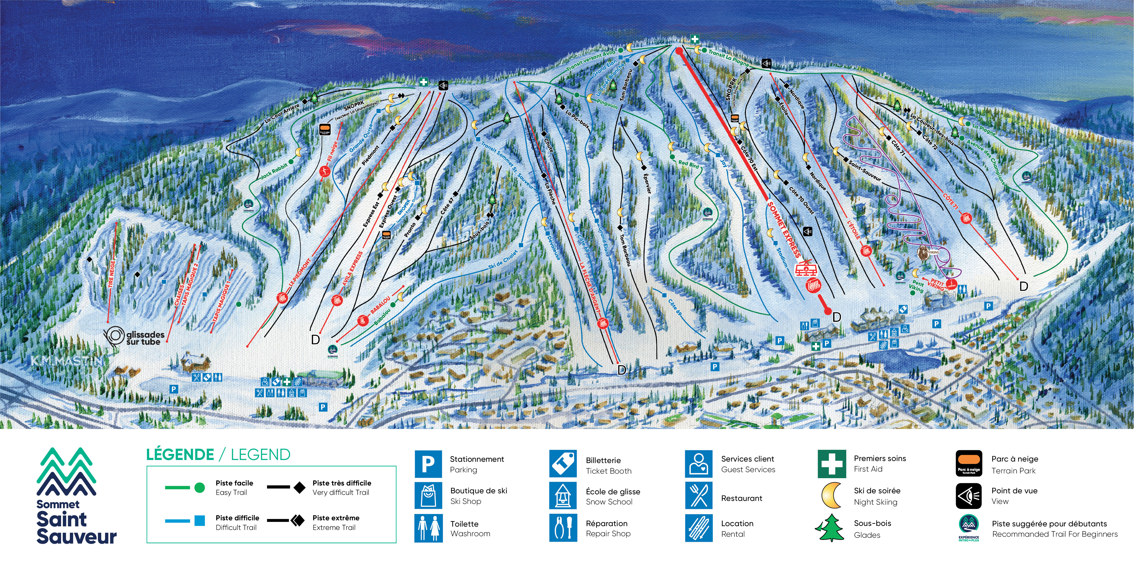 Sommet Saint Sauveur Carte Piste Legende image