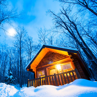 Sommet Morin Heights Cabine Hiver Neige Arbre