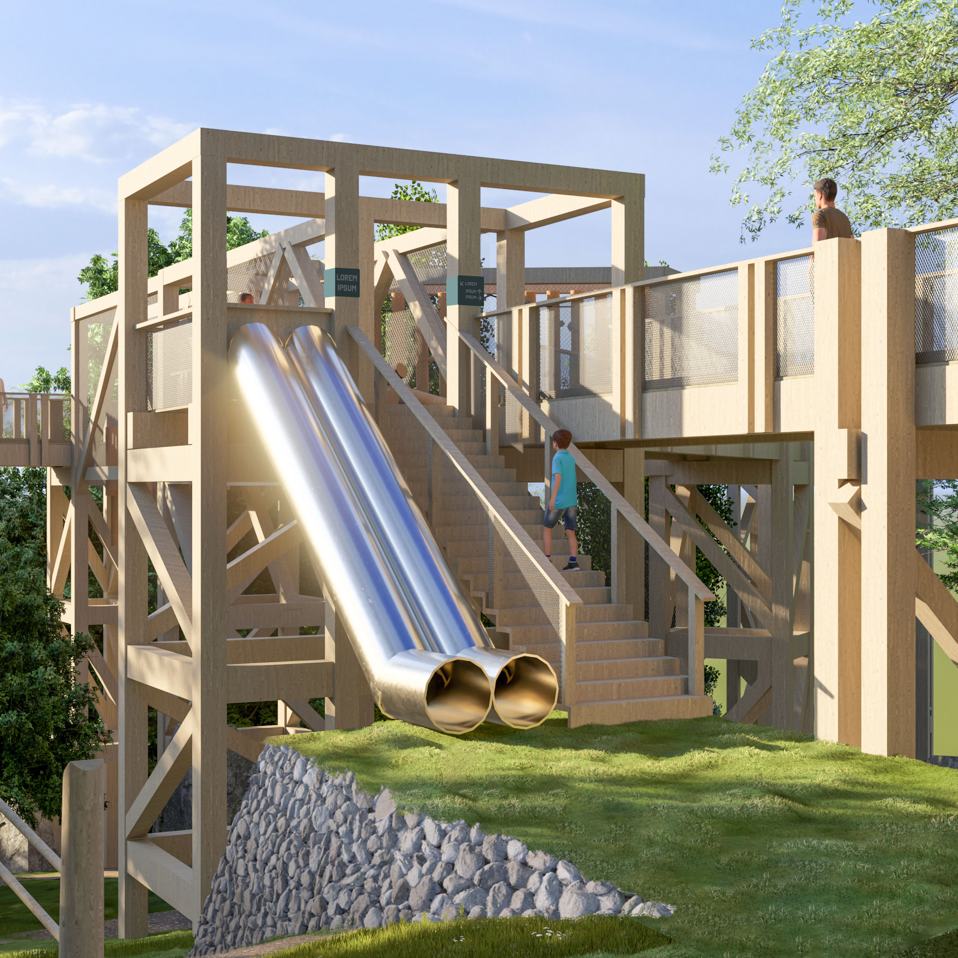 Les Sommets La Place Du Sommet Glissade Escalier Sud