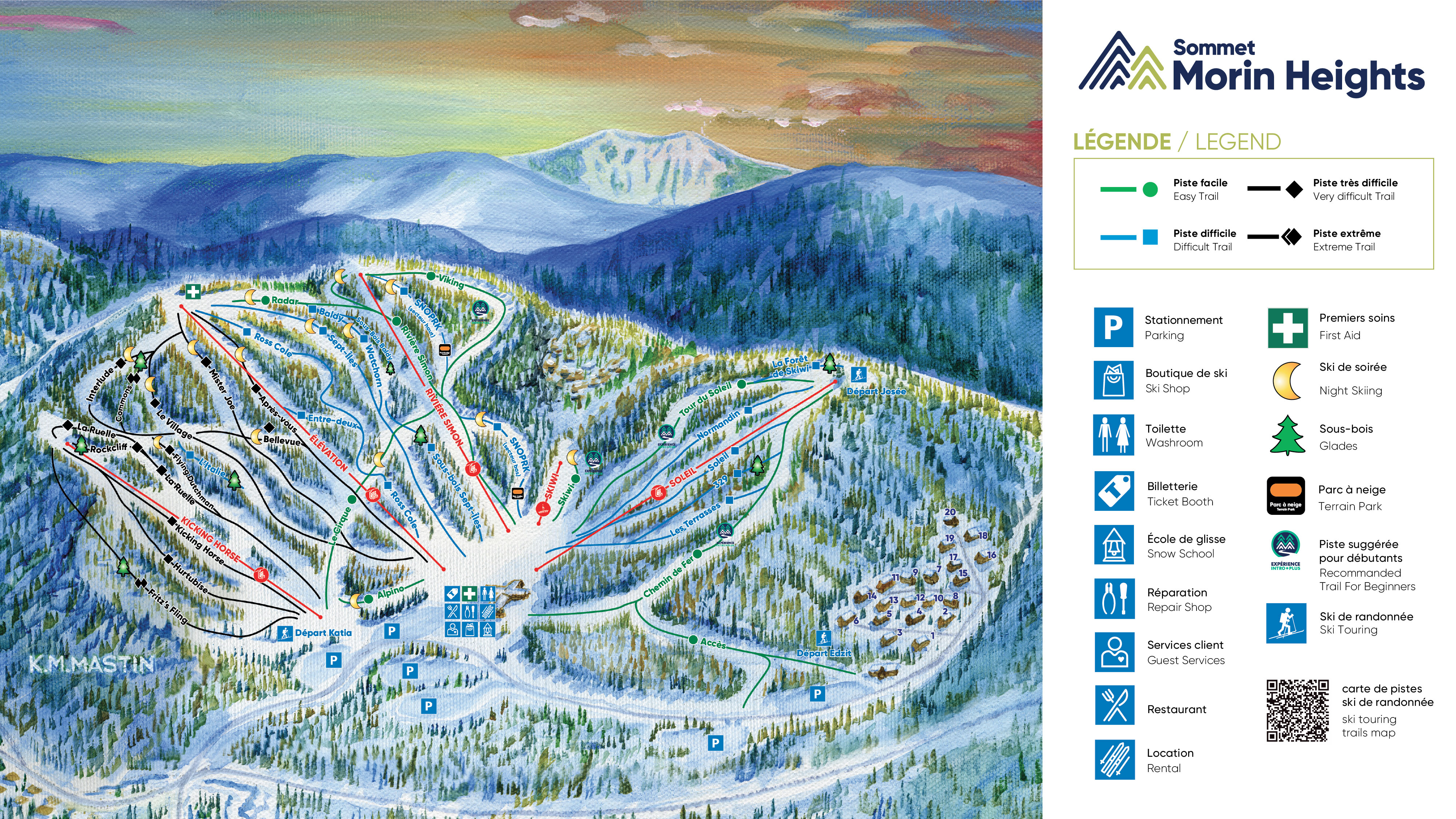 Sommet Morin Heights Carte Piste Legende Image