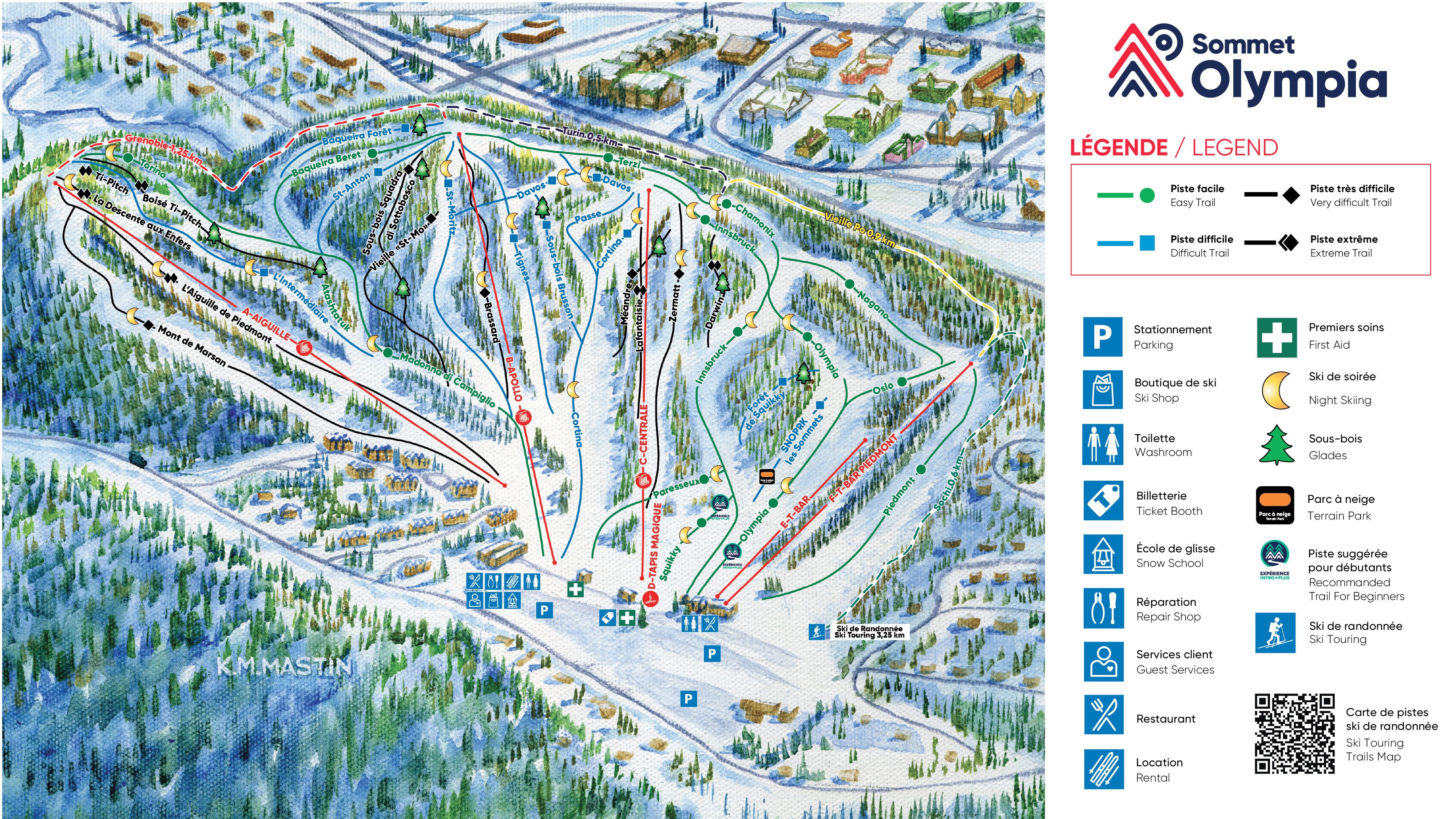 Sommet Olympia Carte Piste Legende Image