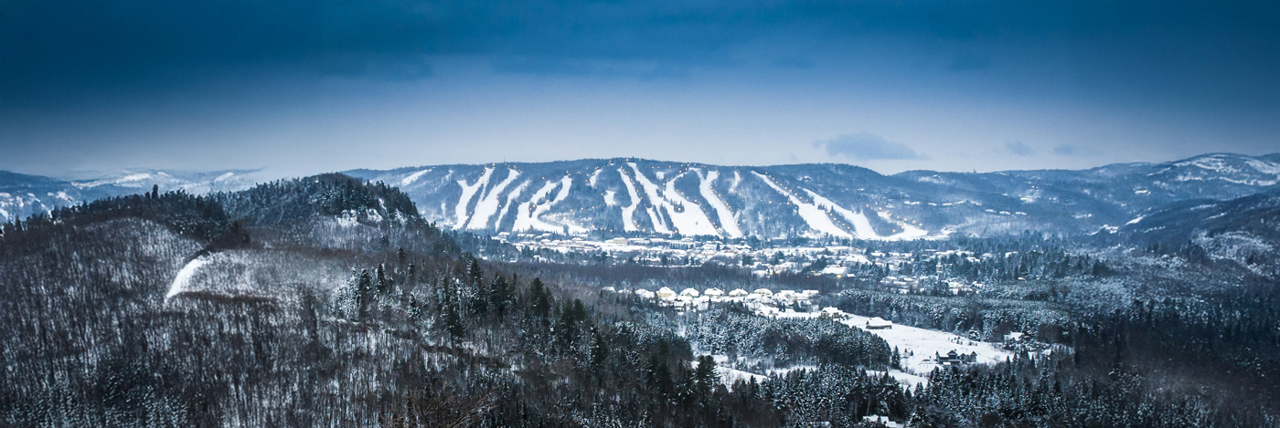Sommets Saint Sauveur Hiver Ski Planche Paysage Soiree Winter Scenery