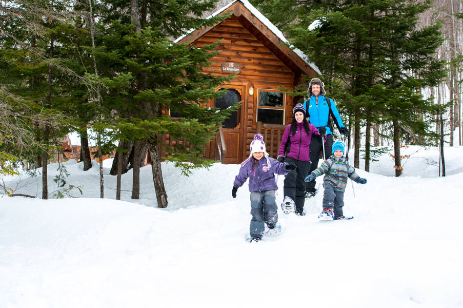 Sommet Morin Heights Famille Cabine Raquette Adulte Enfant